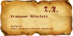 Krakauer Nikolett névjegykártya